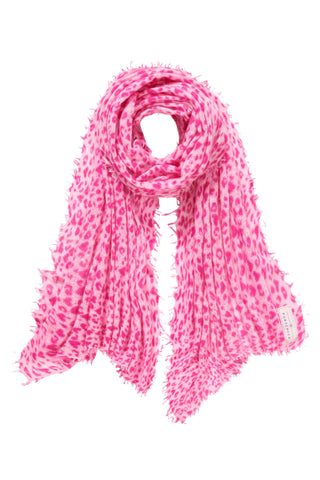 Kaschmirschal Leo Herz Pink – bedruckt, 100 % Cashmere | PURSCHOEN