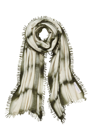 Kaschmirschal Java Military Natural – bedruckt, 100 % Cashmere | PURSCHOEN
