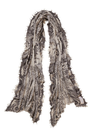 Kaschmirschal Crazy Animal Stone Grey Stone II – bedruckt, 100 % Cashmere | PURSCHOEN