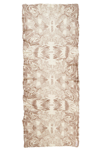 Kaschmirschal Crazy Animal Nougat Natural – bedruckt, 100 % Cashmere | PURSCHOEN