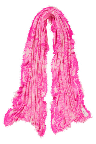 Kaschmirschal Crazy Animal Neon Pink Rose – bedruckt, 100 % Cashmere | PURSCHOEN
