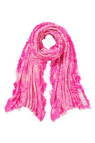 Kaschmirschal Crazy Animal Neon Pink Rose – bedruckt, 100 % Cashmere | PURSCHOEN