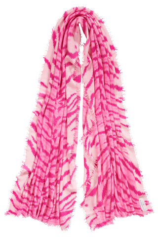 Kaschmirschal Tiger Pink – bedruckt, 100 % Cashmere | PURSCHOEN