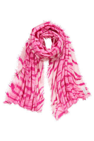 Kaschmirschal Tiger Pink – bedruckt, 100 % Cashmere | PURSCHOEN
