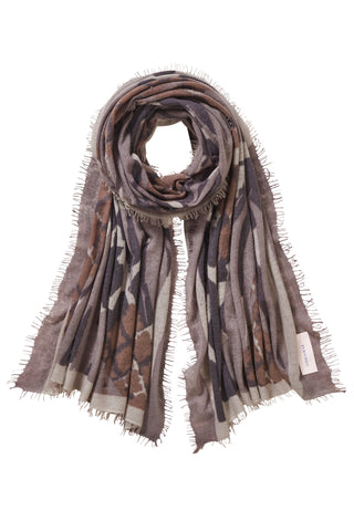 Kaschmirschal Feuervogel Stone II Asphalt – bedruckt, 100 % Cashmere | PURSCHOEN
