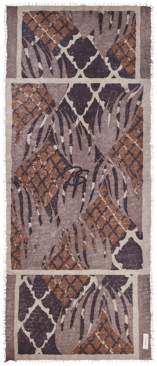 Kaschmirschal Feuervogel Stone II Asphalt – bedruckt, 100 % Cashmere | PURSCHOEN