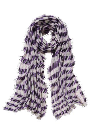 Kaschmirschal La Pepita Flieder Natural – bedruckt, 100 % Cashmere | PURSCHOEN