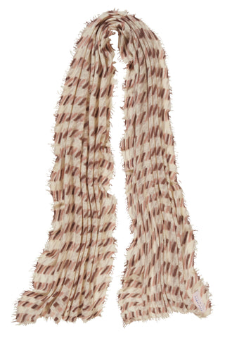 Kaschmirschal La Pepita Natural Coffee – bedruckt, 100 % Cashmere | PURSCHOEN