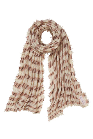 Kaschmirschal La Pepita Natural Coffee – bedruckt, 100 % Cashmere | PURSCHOEN