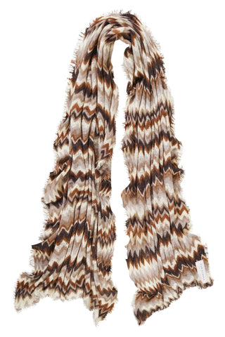 Kaschmirschal Chevron Testa Moro Stone II – bedruckt, 100 % Cashmere | PURSCHOEN