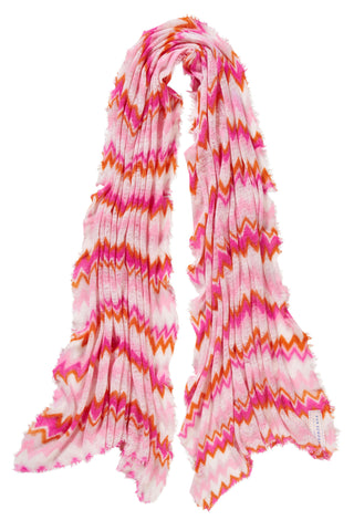 Kaschmirschal Chevron Pink Lavendel – bedruckt, 100 % Cashmere | PURSCHOEN