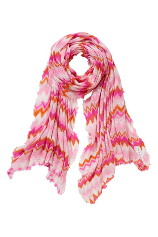 Kaschmirschal Chevron Pink Lavendel – bedruckt, 100 % Cashmere | PURSCHOEN