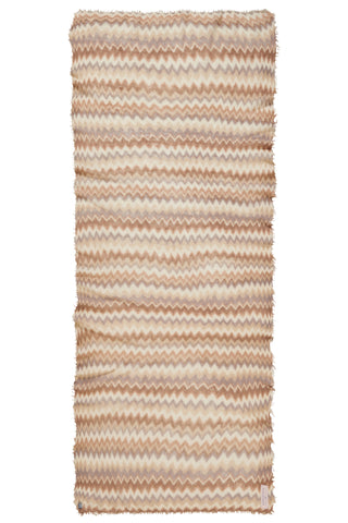 Kaschmirschal Chevron Camel Classic Puder – bedruckt, 100 % Cashmere | PURSCHOEN