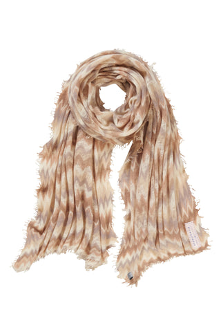 Kaschmirschal Chevron Camel Classic Puder – bedruckt, 100 % Cashmere | PURSCHOEN
