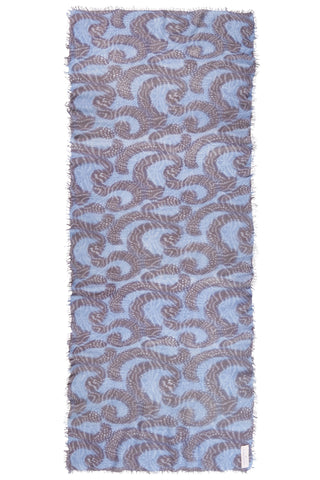 Kaschmirschal Sprinkle Eisblau Dark – bedruckt, 100 % Cashmere | PURSCHOEN