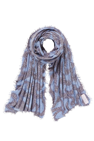 Kaschmirschal Sprinkle Eisblau Dark – bedruckt, 100 % Cashmere | PURSCHOEN