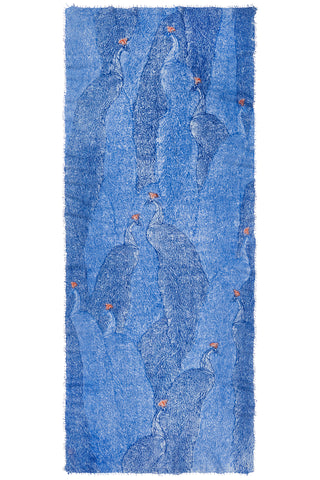 Kaschmirschal Peacock Blau – bedruckt, 100 % Cashmere | PURSCHOEN