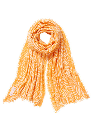 Kaschmirschal Leafgarden Pfirsich Natural – bedruckt, 100 % Cashmere | PURSCHOEN