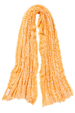 Kaschmirschal Leafgarden Pfirsich Natural – bedruckt, 100 % Cashmere | PURSCHOEN