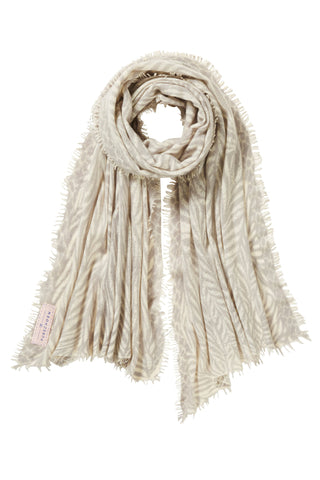 Kaschmirschal Leafgarden Stone II Natural – bedruckt, 100 % Cashmere | PURSCHOEN