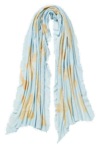 Kaschmirschal Garden of Nepal Bleu – bedruckt, 100 % Cashmere | PURSCHOEN