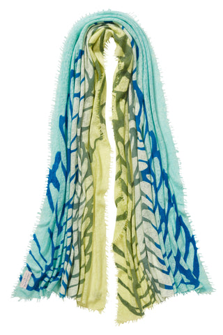 Kaschmirschal Coolgarden Tropical Island – bedruckt, 100 % Cashmere | PURSCHOEN