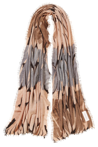Kaschmirschal Maya Camel Classic – bedruckt, 100 % Cashmere | PURSCHOEN