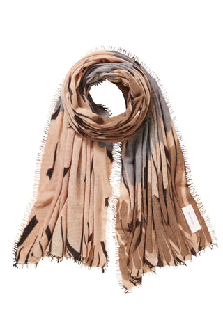 Kaschmirschal Maya Camel Classic – bedruckt, 100 % Cashmere | PURSCHOEN