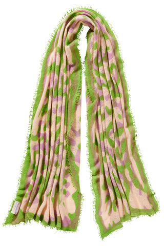 Kaschmirschal Kalahari Flieder Lime – bedruckt, 100 % Cashmere | PURSCHOEN