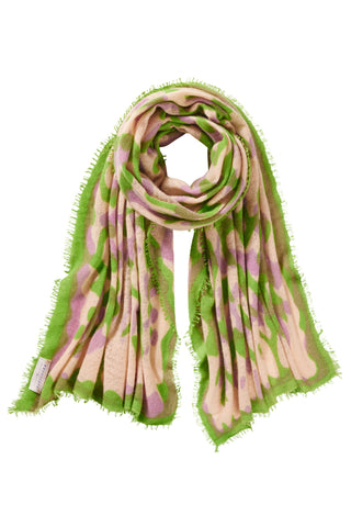 Kaschmirschal Kalahari Flieder Lime – bedruckt, 100 % Cashmere | PURSCHOEN