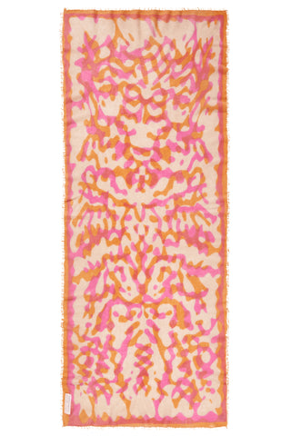 Kaschmirschal Kalahari Orange Puder Pink – bedruckt, 100 % Cashmere | PURSCHOEN