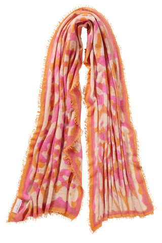 Kaschmirschal Kalahari Orange Puder Pink – bedruckt, 100 % Cashmere | PURSCHOEN