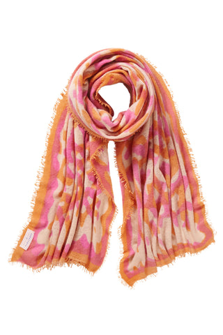 Kaschmirschal Kalahari Orange Puder Pink – bedruckt, 100 % Cashmere | PURSCHOEN