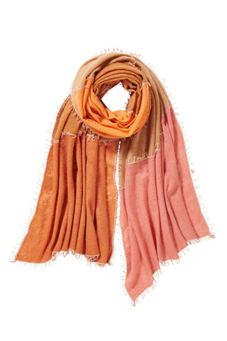 Kaschmirschal Miss Patch Haselnuss – Patchwork-Design, 100 % Cashmere | PURSCHOEN