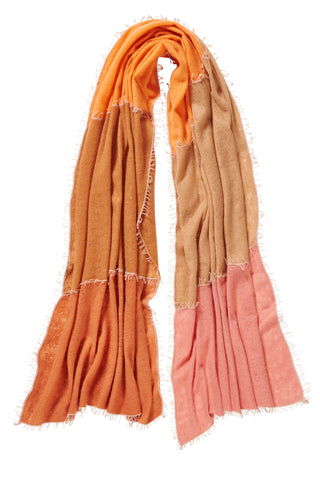 Kaschmirschal Miss Patch Haselnuss – Patchwork-Design, 100 % Cashmere | PURSCHOEN