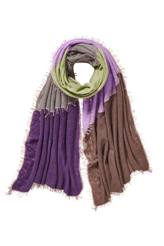 Kaschmirschal Miss Patch Blackberry – Patchwork-Design, 100 % Cashmere | PURSCHOEN