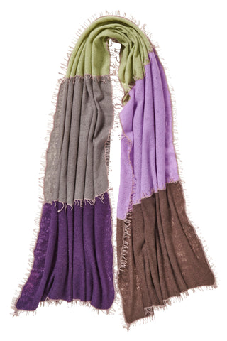 Kaschmirschal Miss Patch Blackberry – Patchwork-Design, 100 % Cashmere | PURSCHOEN
