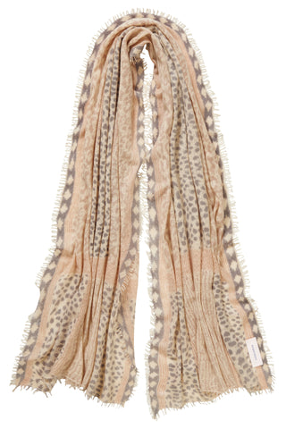 Kaschmirschal Savanne Multi Nougat – bedruckt, 100 % Cashmere | PURSCHOEN