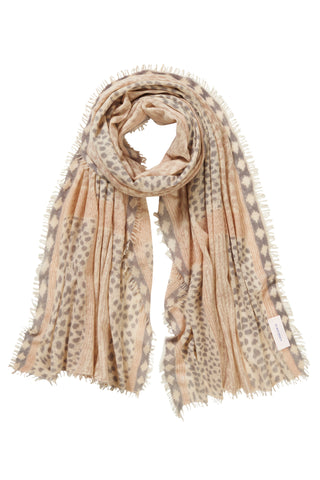 Kaschmirschal Savanne Multi Nougat – bedruckt, 100 % Cashmere | PURSCHOEN