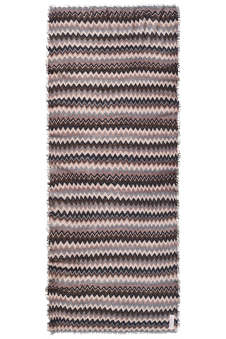 Kaschmirschal Chevron Black Coffee – bedruckt, 100 % Cashmere | PURSCHOEN