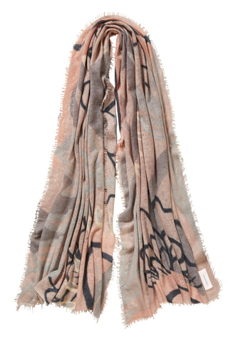 Kaschmirschal Underworld Nougat Spacegrey – bedruckt, 100 % Cashmere | PURSCHOEN