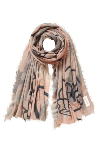 Kaschmirschal Underworld Nougat Spacegrey – bedruckt, 100 % Cashmere | PURSCHOEN