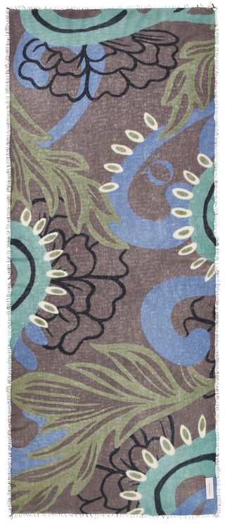 Kaschmirschal Underworld Nougat Dark Schilf – bedruckt, 100 % Cashmere | PURSCHOEN