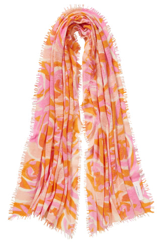 Kaschmirschal Deep Roses Sweetdreams Pfirsich – bedruckt, 100 % Cashmere | PURSCHOEN