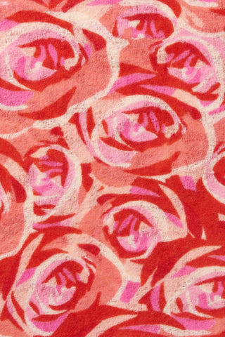 Kaschmirschal Deep Roses Lipstick Pink – bedruckt, 100 % Cashmere | PURSCHOEN