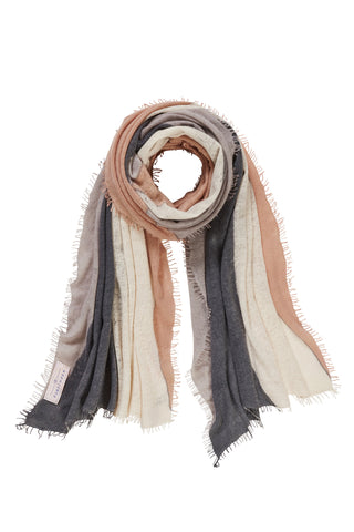 Kaschmirschal Harlequin Anthrazit Camel – Patchwork-Design, 100 % Cashmere | PURSCHOEN