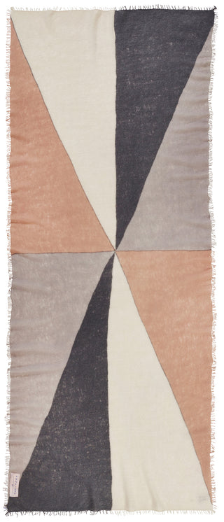 Kaschmirschal Harlequin Anthrazit Camel – Patchwork-Design, 100 % Cashmere | PURSCHOEN