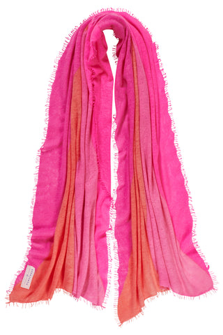 Kaschmirschal Harlequin Neon Pink Hummer – Patchwork-Design, 100 % Cashmere | PURSCHOEN