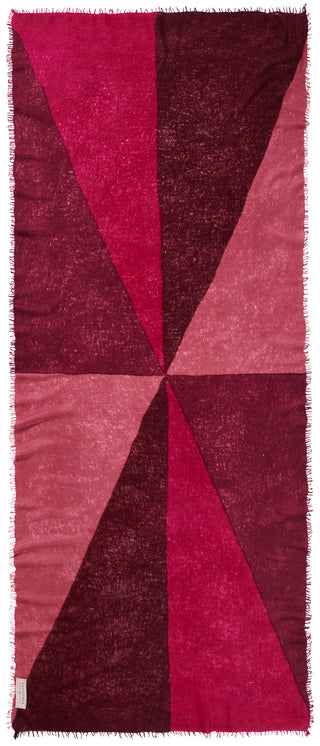 Kaschmirschal Harlequin Bordo Fuchsia – Patchwork-Design, 100 % Cashmere | PURSCHOEN