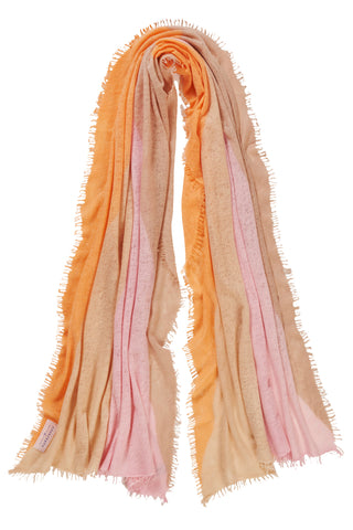 Kaschmirschal Harlequin Puder Stone Aprikose – Patchwork-Design, 100 % Cashmere | PURSCHOEN